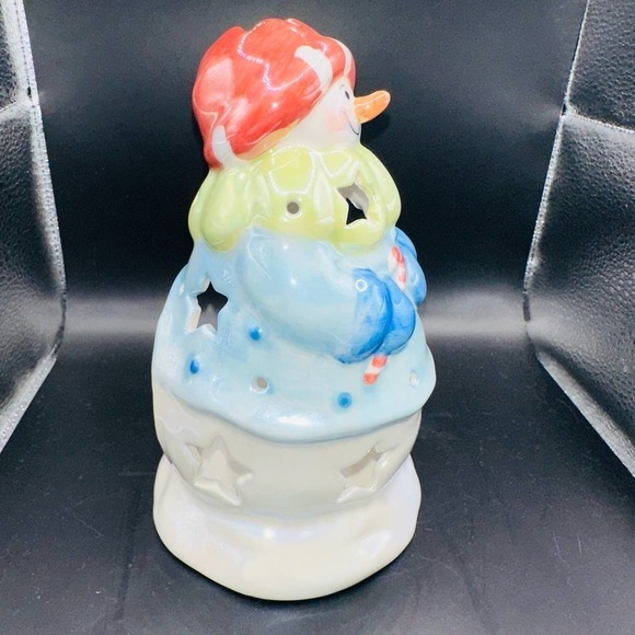NWT Yankee Candle Christmas Snowman Tea Light Holder 2001 - Picture 3 of 7